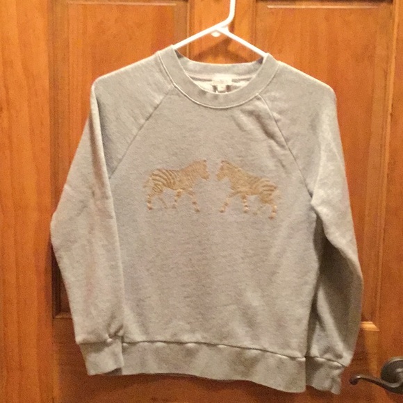 J. Crew Tops - Adorable JCrew zebra sweatshirt size XS